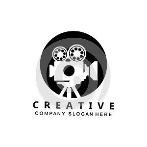 video camera, film player and recorder logo icon symbol