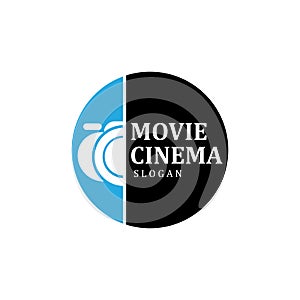 video camera, film player and recorder logo icon symbol