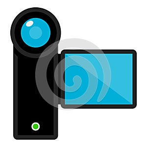 Video Camera Flat Icon Isolated on White