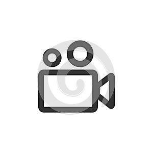 Video camera flat icon vector illustration on white background.