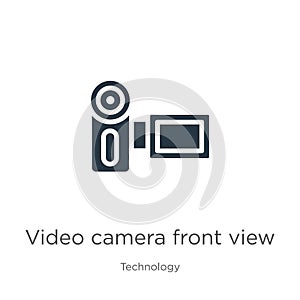 Video camera front view icon vector. Trendy flat video camera front view icon from technology collection isolated on white