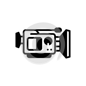 Black solid icon for Video Camera, video and recording