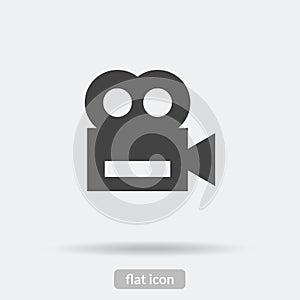 Video camera icon, Black vector is type EPS10