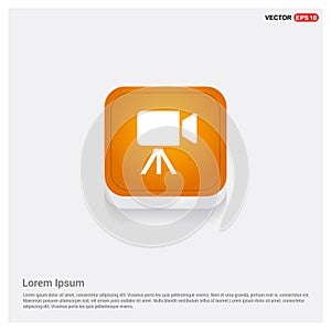 Video Camera Icon Orange Abstract Web Button