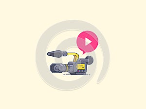 Video camera icon. Recording and playback.