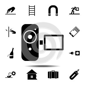 video camera icon. Simple glyph, flat vector element of universal icons set for UI and UX, website or mobile application