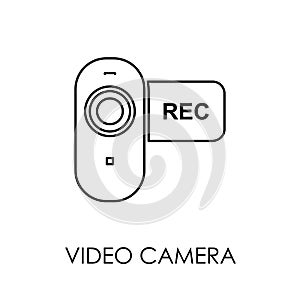 Video camera icon symbol flat style vector illustration