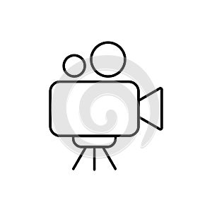 Video camera icon vector design with editable stroke.