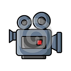 video camera icon vector design template in white background