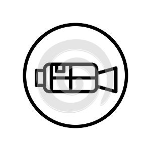 Video camera icon vector isolated on white background, Video camera sign , line and outline elements in linear style