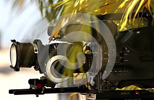 Video camera lens - recording show in TV