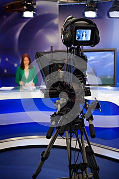 Video camera lens - recording a show in a TV studio