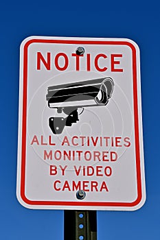 Video Camera monitoring sign