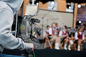 Video camera operator working