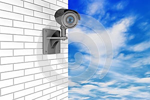 Video Camera Security System over Brick Wall
