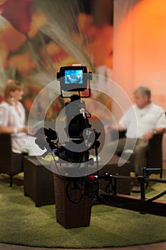 Video camera viewfinder - recording a show in a TV studio