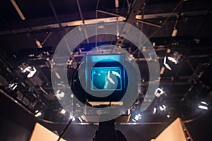 Video camera viewfinder - recording show in TV studio