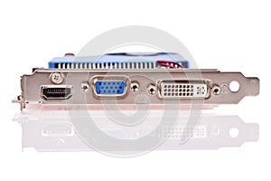 Video card with HDMI, VGA and DVI connectors