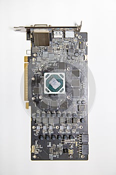 Video card of a laptop computer isolated on a white background, computer repair telephony modern