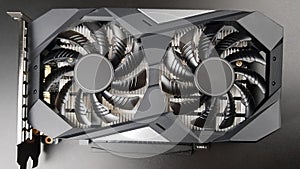 the video card is powerful for a computer on a black background. games