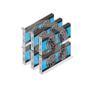 Video card set of mining bitcoin