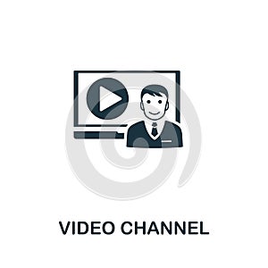 Video Channel vector icon symbol. Creative sign from passive income icons collection. Filled flat Video Channel icon for computer
