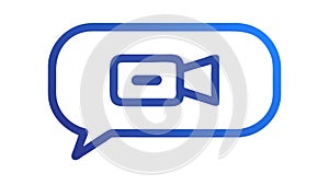 Video Chat Bubble, Online Communication Icon Vector Design Generative AI