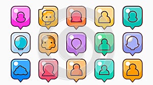 Modern Video Chat Bubbles Icon for Communication Apps and Websites