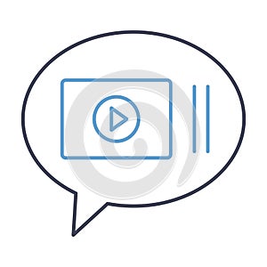 Video chat Flat inside vector icon which can easily modify or edit