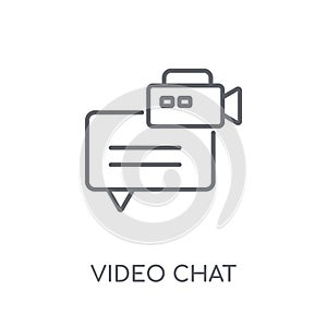 Video chat linear icon. Modern outline Video chat logo concept o