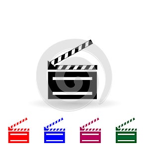 Video cinema multi color icon. Simple glyph, flat vector of media icons for ui and ux, website or mobile application
