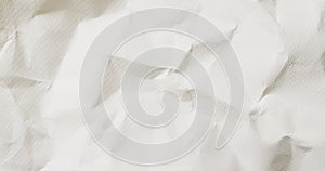 Video of close up of crumpled white paper texture background