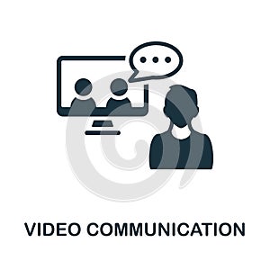 Video Communication icon. Monochrome simple Video Communication icon for templates, web design and infographics