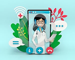 Video conference call with general practitioner on mobile