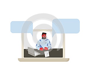 Video conference concept. Online call. Vector flat