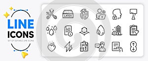 Video conference, Leaf dew and Augmented reality line icons. For web app. Vector