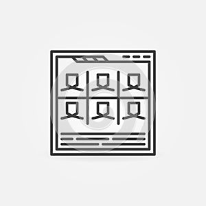 Video Conference in Web Browser vector concept line icon