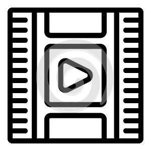 Video content camcorder icon outline vector. Compact shooting session