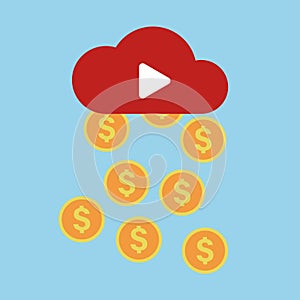 Video content monetization earnings concept stock vector