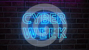 Video Cyber Week Neon Sign, Prores 4444