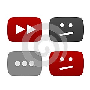 Video deleted icon, unavailable or deleted video sign, vector