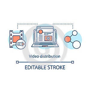 Video distribution concept icon