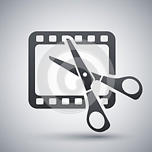 Vector video editing icon