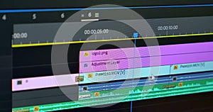 Video editing on a pc monitor. Postproduction