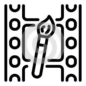 Video editing software icon, outline style