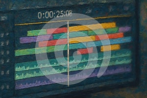 Video editing software timeline interface colorful
