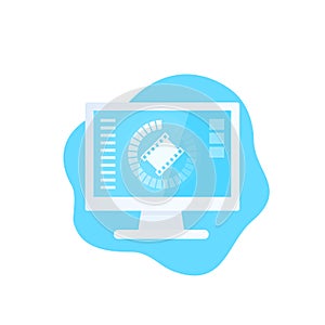 Video editing software vector icon