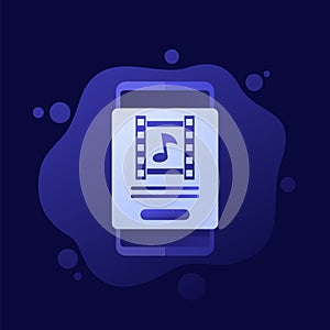 video editor app in smart phone, vector design