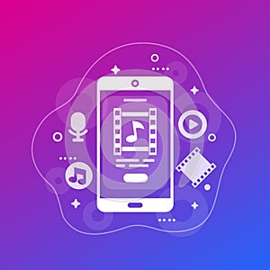 video editor app, vector icon
