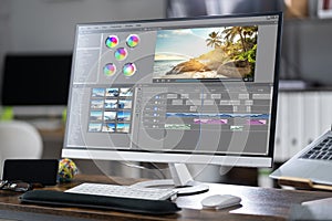 Video Editor Computer Software photo